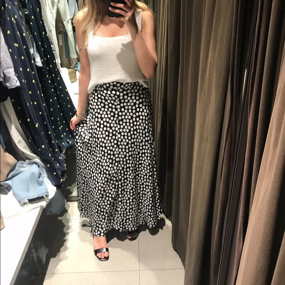 Zara Long Bias Cut Skirt Small - Picture 4 of 4